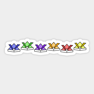 Colorful Origami Samurai helmets Sticker